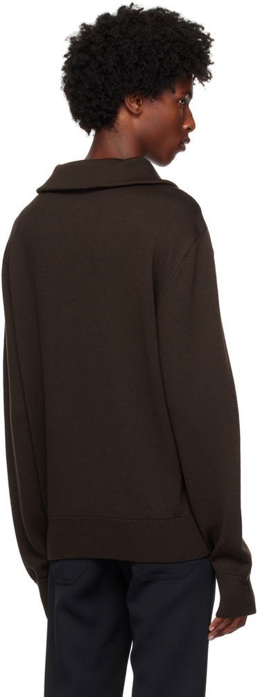 Villapaita Courrèges Wool Quarter-Zip Sweater Ruskea | 324MPU171FI0036, 2