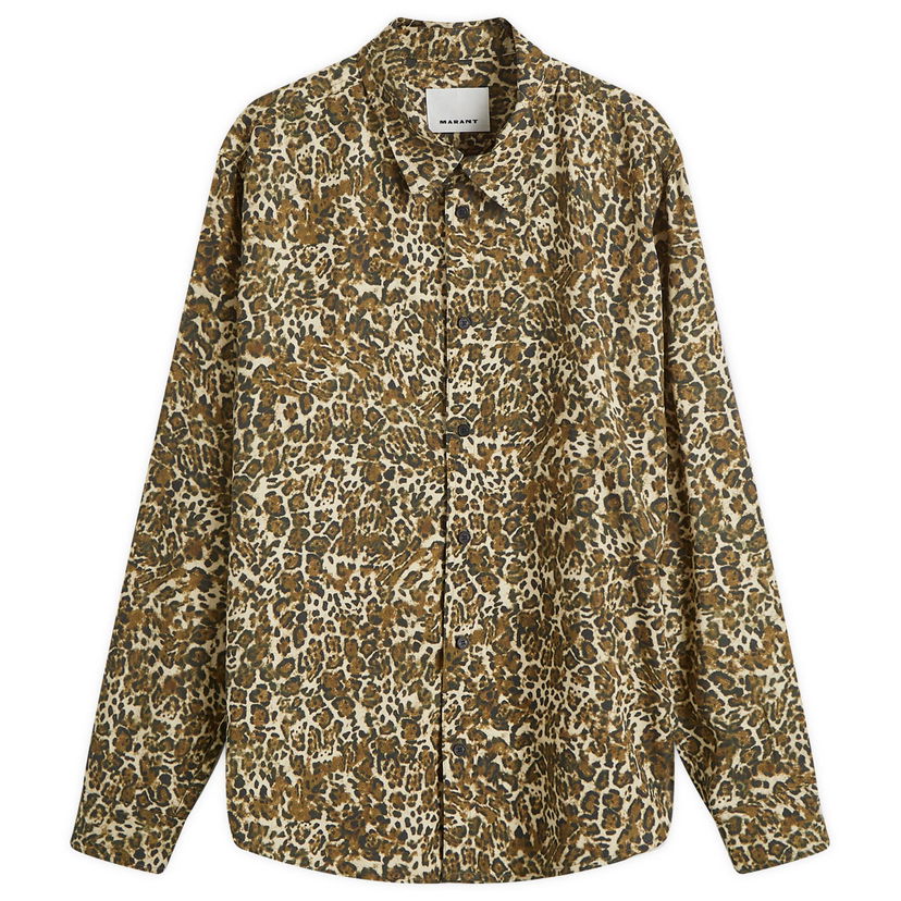 Paita ISABEL MARANT Long Sleeve Shirt Cybilio Print Ruskea | 24HCH0124HB-B4I03H-99LE