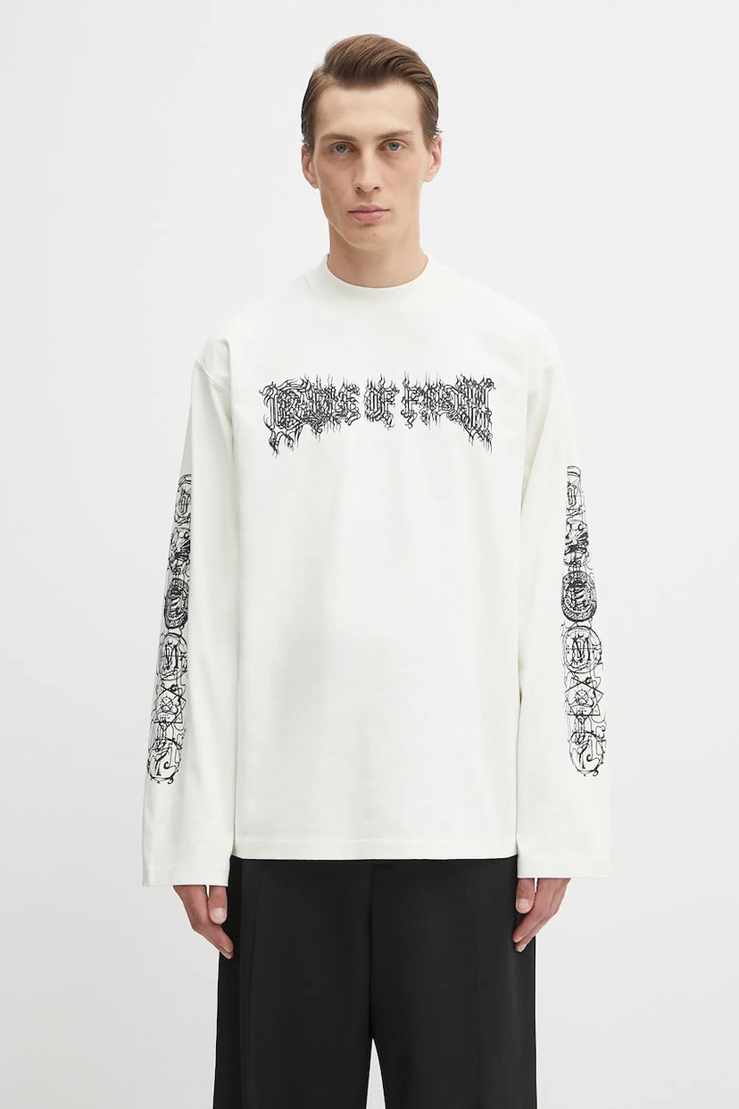 T-paita VETEMENTS VETEMENTS Cof Double Logo Longsleeve T-Shirt Valkoinen | UCF76LS250I