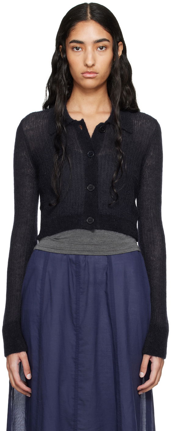 Villapaita Cecilie Bahnsen Cecilie Bahnsen Jacqueline Cropped Cardigan Musta | 2.24KNI52004 JAQUELINE CARDIGAN