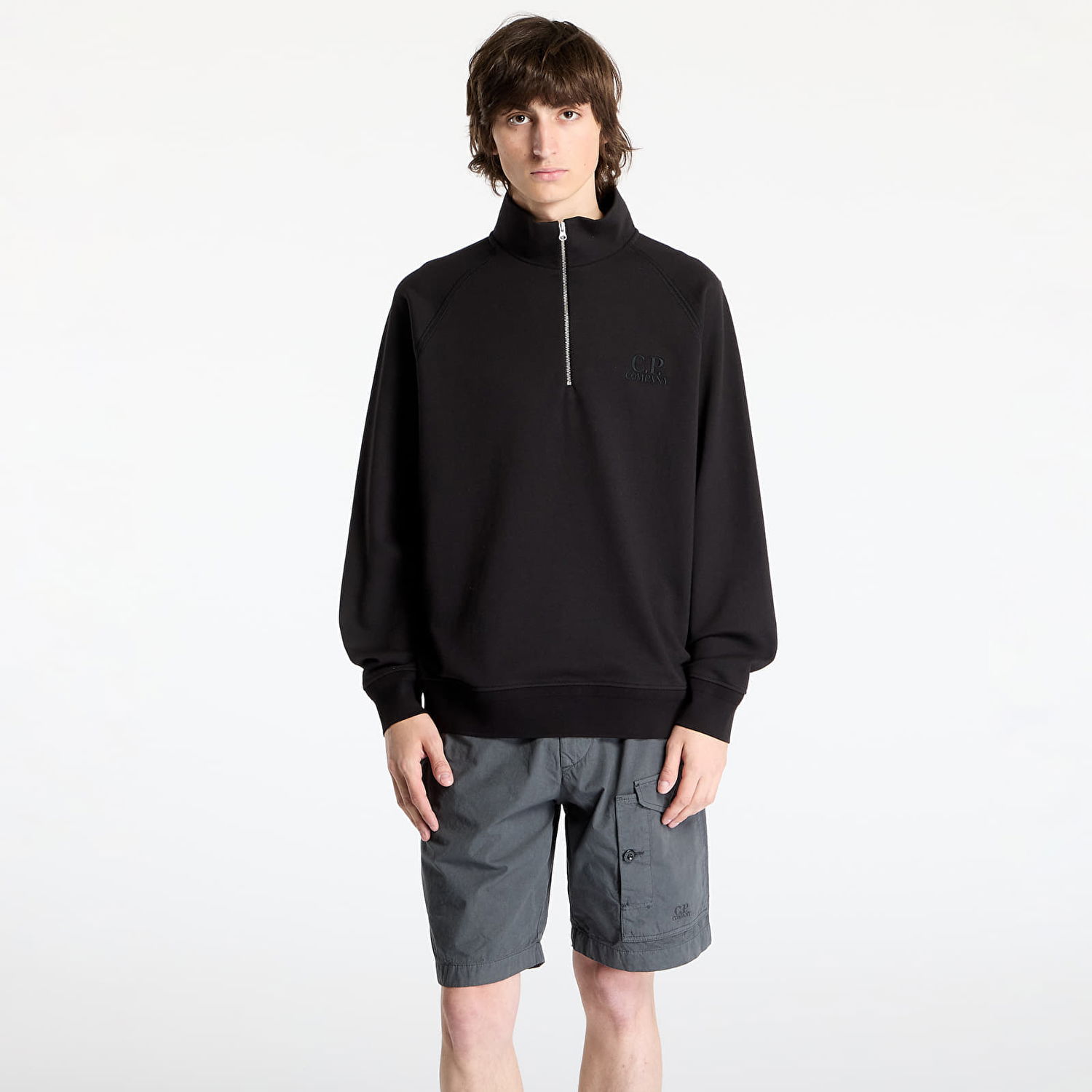 Huppari C.P. Company C.P. Company Diagonal Raised Fleece Sweatshirt Musta | 18CMSS043A005086W-999, 0