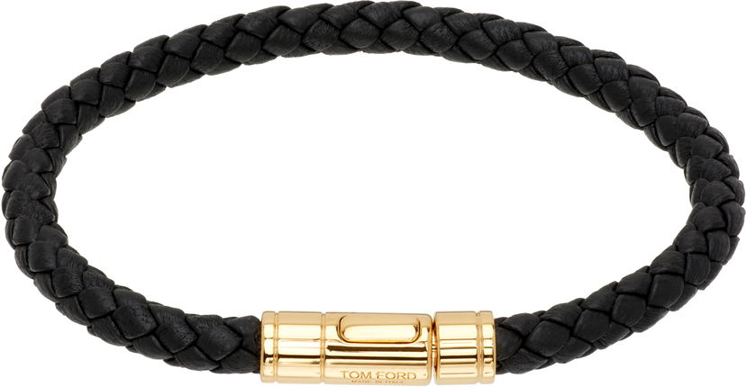 Rannerengas Tom Ford Tom Ford Braided Leather Bracelet Musta | JM026-ALE009G