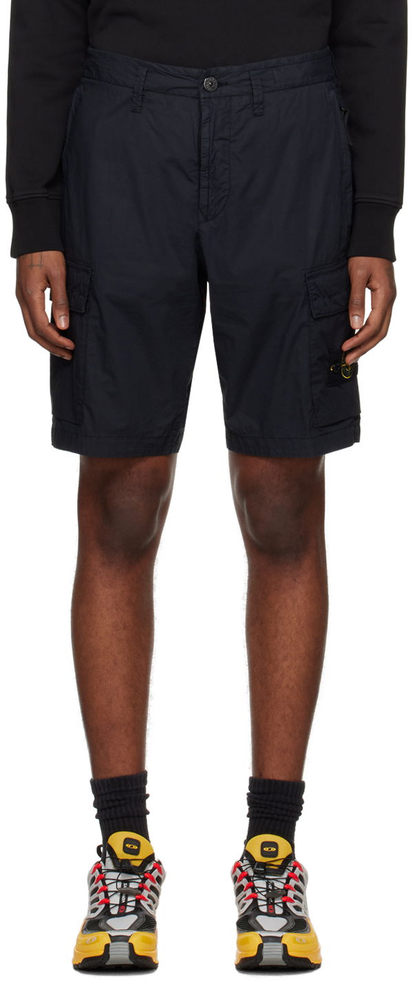 Shortsit Stone Island Patch Cargo Shorts Tummansininen | 8015L0803