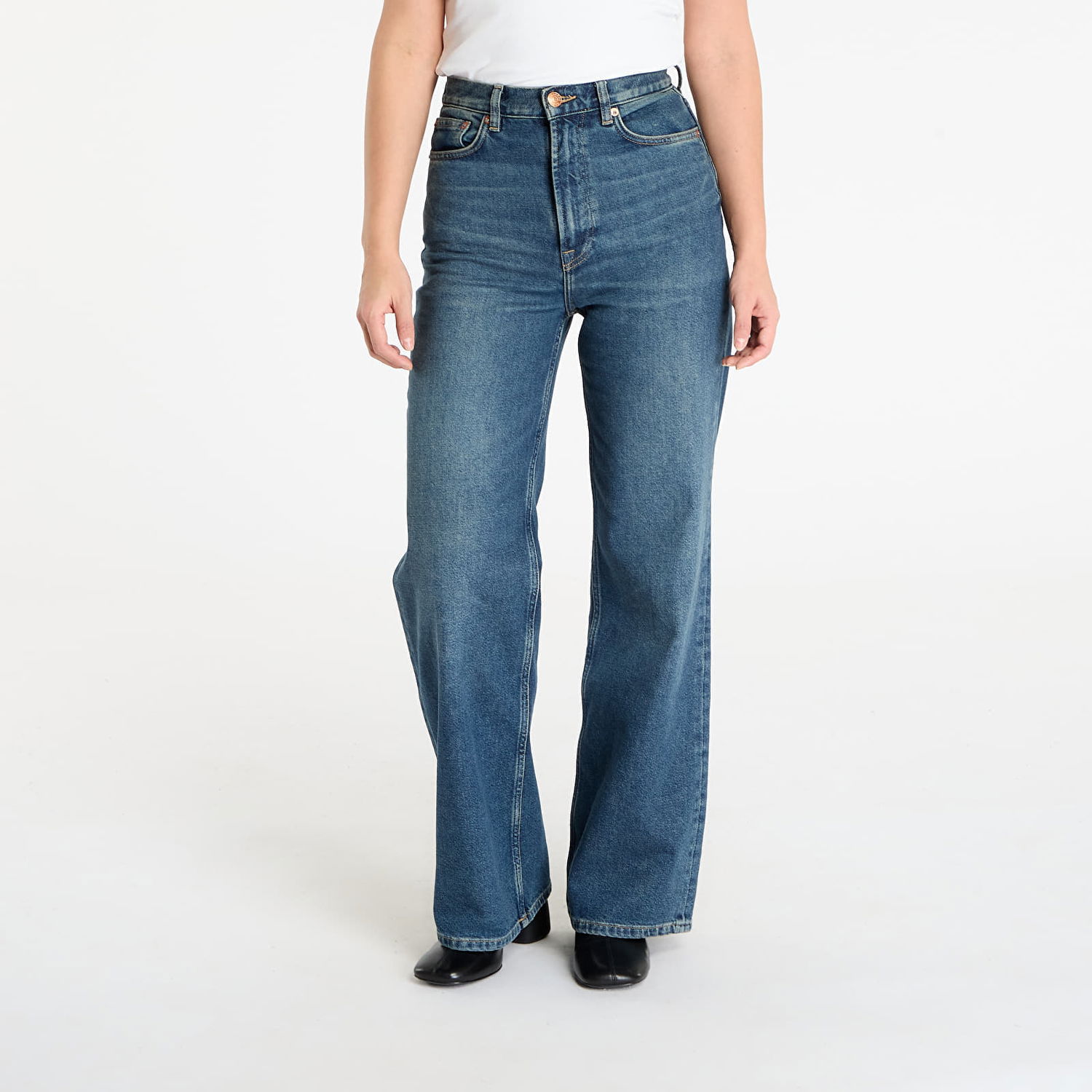 Jeans Samsoe Samsoe Sarebecca High-Waist Wide-Leg Jeans W27/L32 Sininen | F25300106_CLR002381, 0