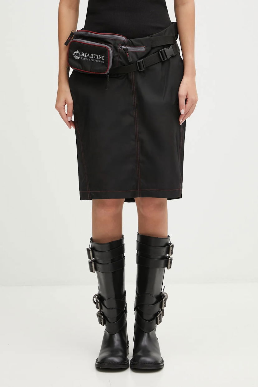 Hame Martine Rose Martine Rose Bumbag Midi Skirt with Contrast Stitching Musta | 848WO15035