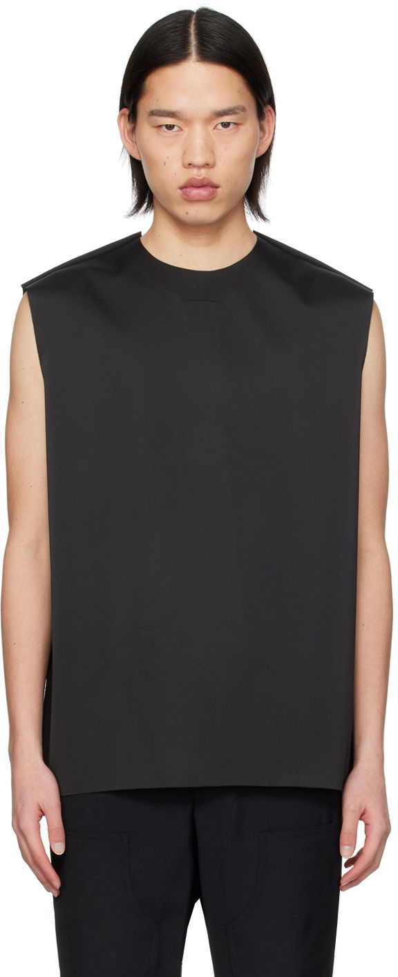 Tankkitoppi We11done We11done Tie Embossed Tank Top Musta | WD-BL1-24-125-M-BK