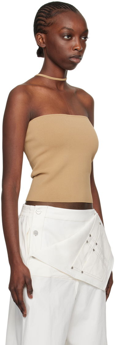Tankkitoppi Dion Lee Dion Lee Reverse Halter Tank Top Beige | C7272SS24, 1