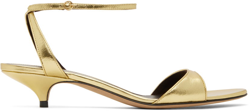 Asusteet The Row The Row Vika Ankle Strap Kitten Heel Sandals Metallinen | F1583-M39