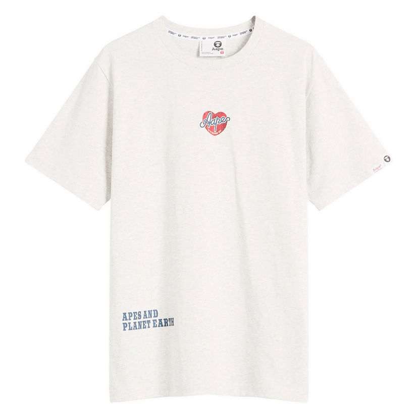 T-paita AAPE by A Bathing Ape AAPE Hip Hop Heart T-Shirt Valkoinen | AAPTEM1624XA-WH2