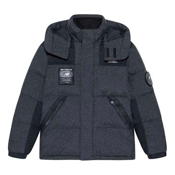 Puffer takki New Balance Warm Hooded Jacket Harmaa | NPA43141-BK