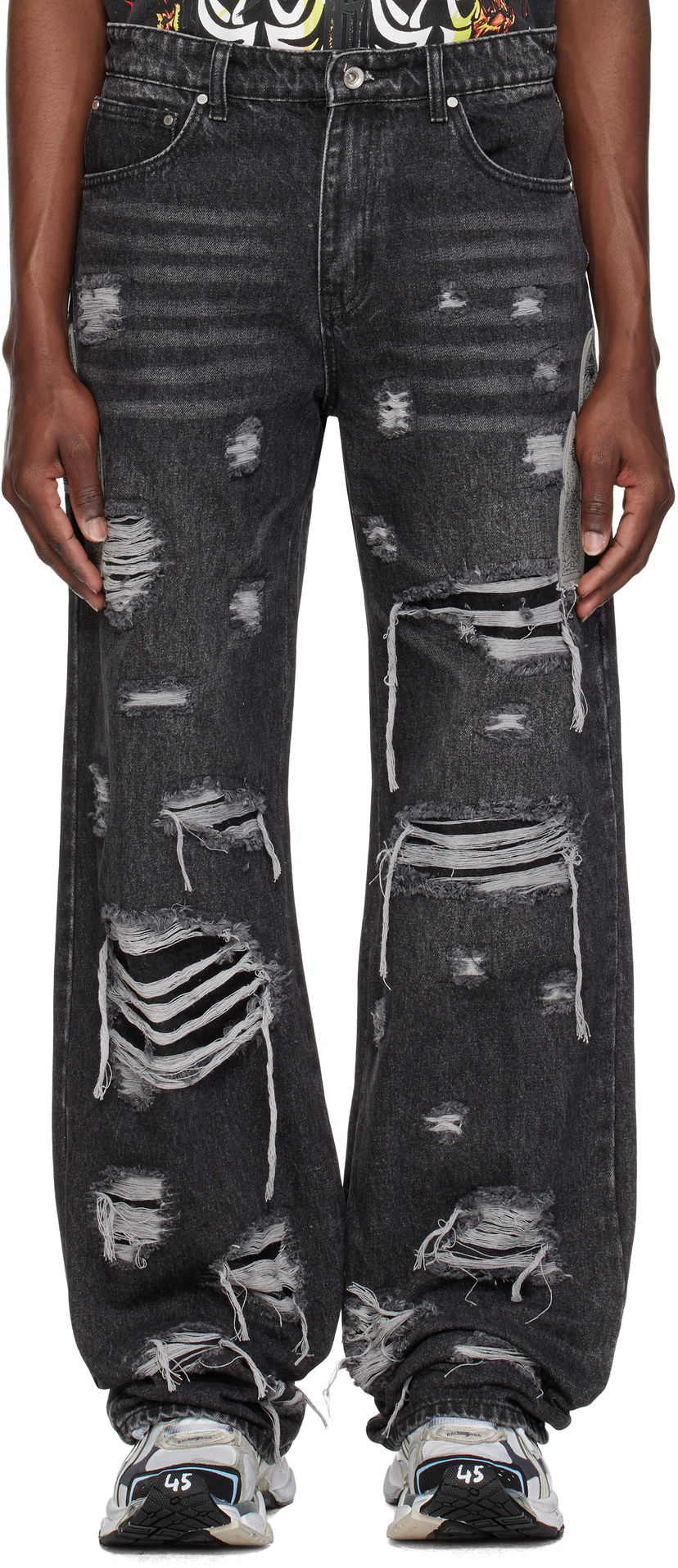 Jeans Who Decides War Who Decides War Side Patch Relaxation Jeans Musta | 1121050021SS25