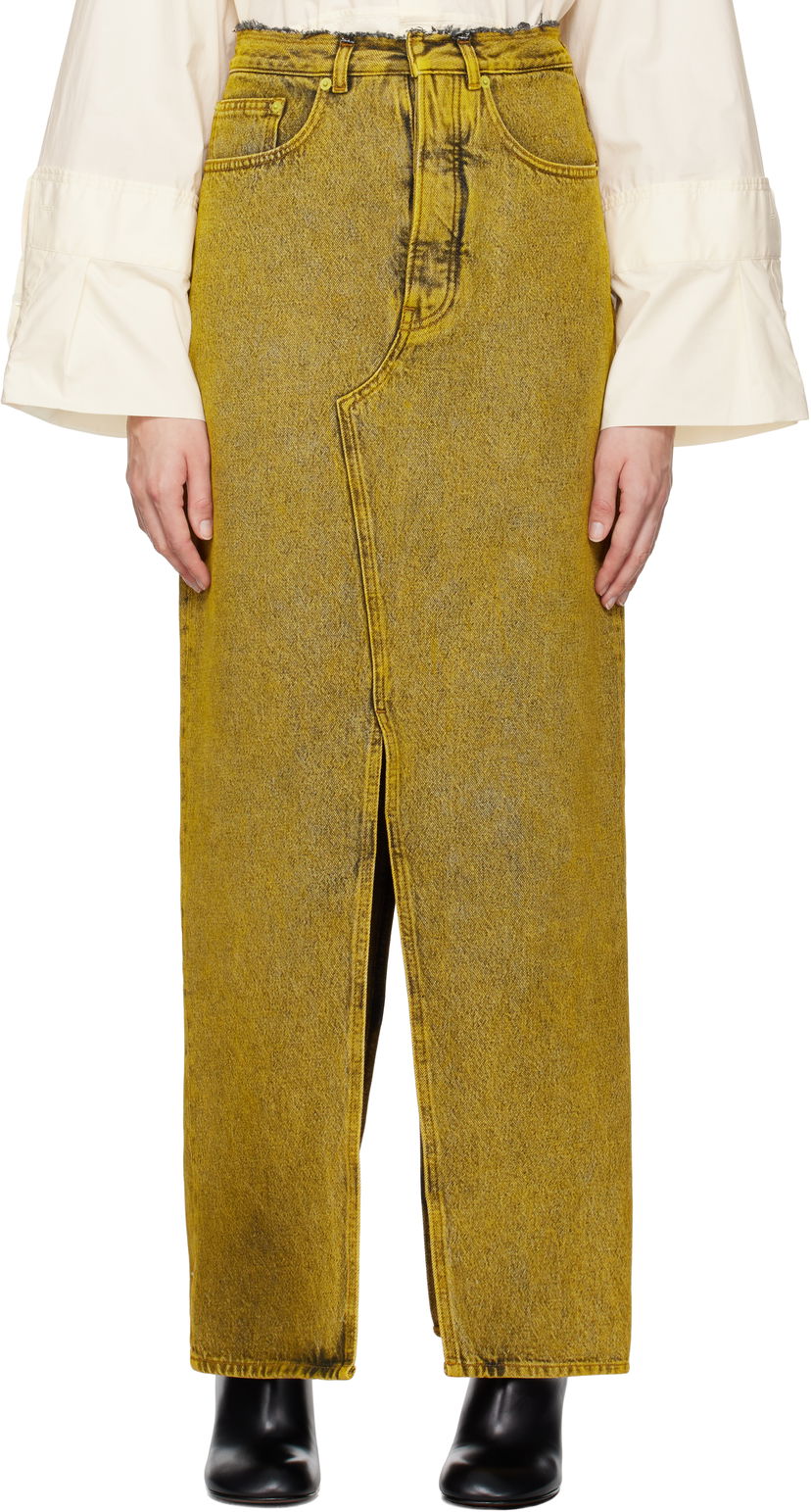 Hame Maison Margiela Long Denim Maxi Skirt Keltainen | S62MI0021 S30652