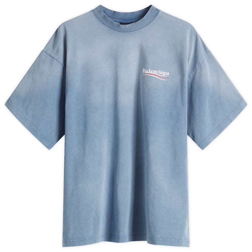T-paita Balenciaga Men's Campaign Medium Fit T-Shirt, Size Small Sininen | 764235-TIV52-9798