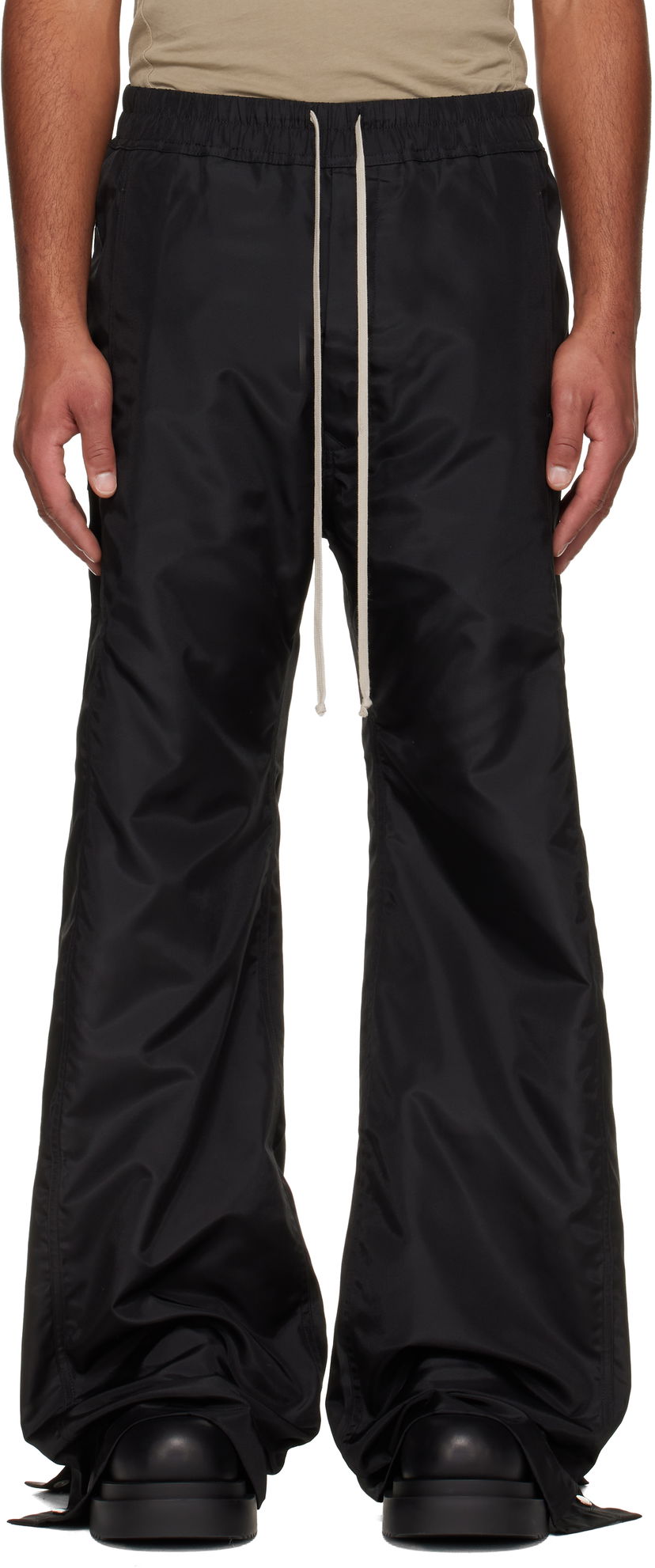 Verryttelyhousut Rick Owens DRKSHDW Concordians Pusher Elastic Waist Wide-Leg Track Pants Musta | DU02E7393 NCV