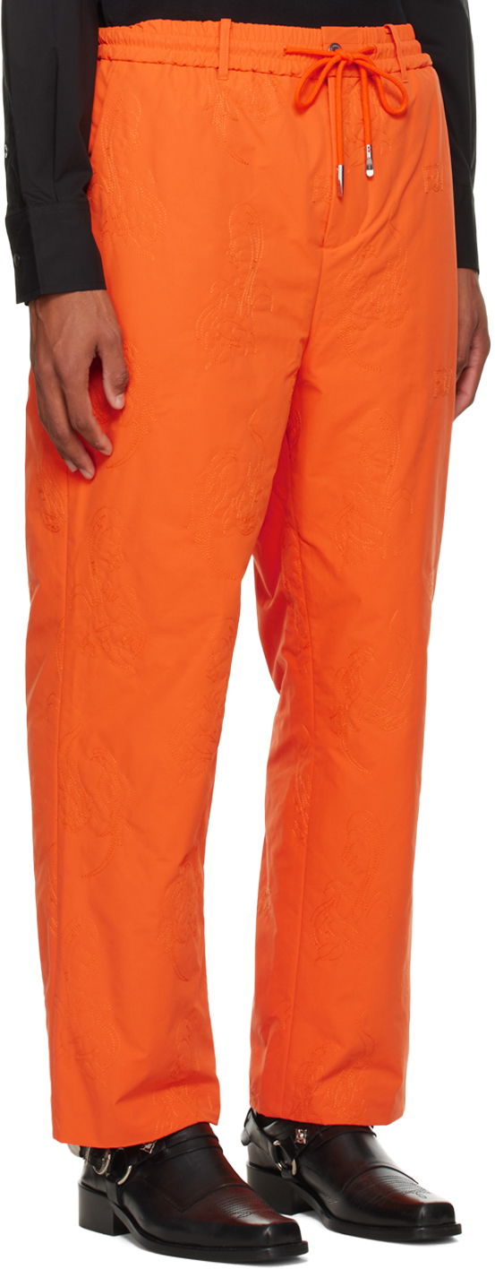 Housut Feng Chen Wang Feng Chen Wang Phoenix Embroidered Trousers Oranssi | FMF14TR27, 1