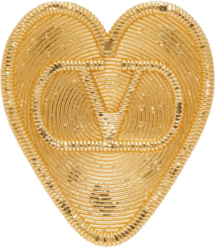 Pin Valentino Valentino Garavani Fil Perdu Gold-Tone Heart Brooch Metallinen | 6W0J0Z95MET