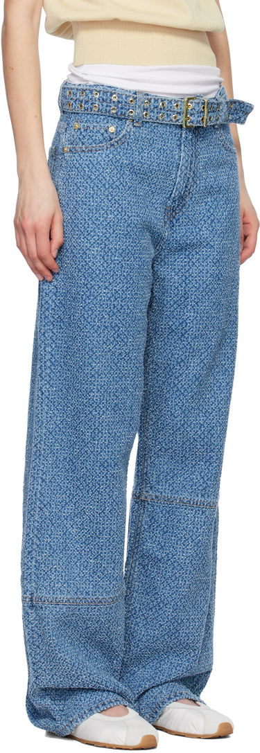 Jeans GANNI GANNI Izey Fluffy Belt Jeans Sininen | J1721, 1