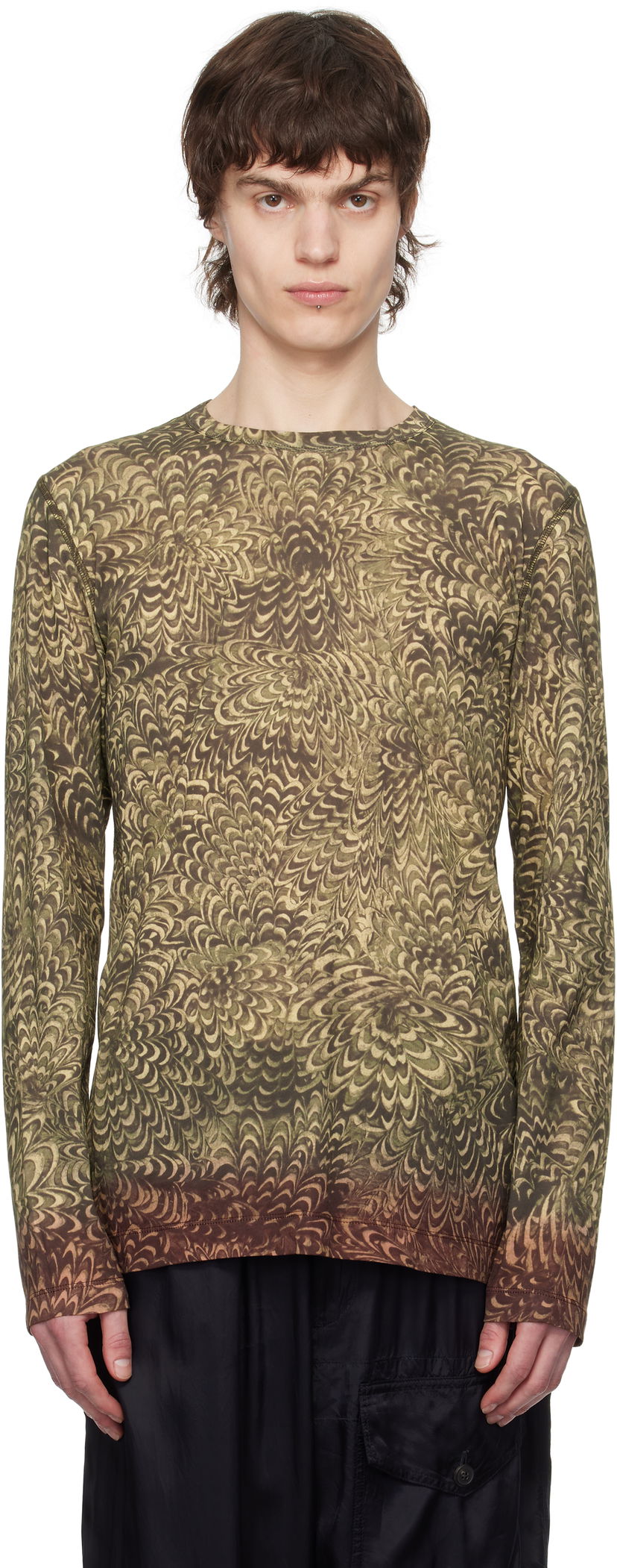 T-paita Dries Van Noten Dries Van Noten Printed Cotton T-Shirt Vihreä | 251-021146-1609
