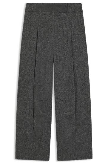 Housut BOSS Oversized-fit Trousers with Structured Stretch Fabric Harmaa | 50548212, 0