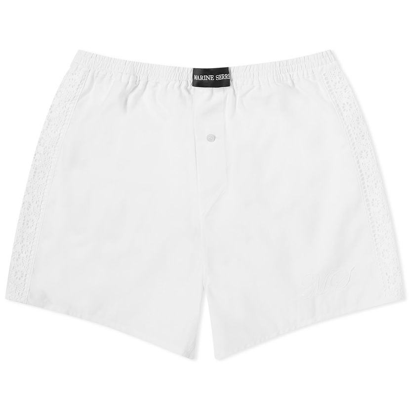 Nyrkkeilijät Marine Serre Regenerated Linen Shorts Valkoinen | USH002-WH10