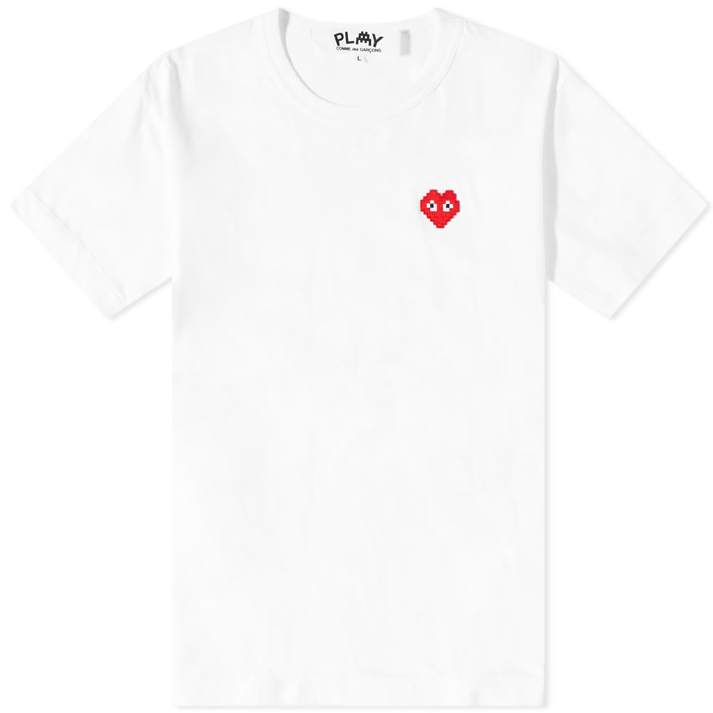 T-paita Comme des Garçons Play Invader Heart Tee Valkoinen | P1T322-3, 0