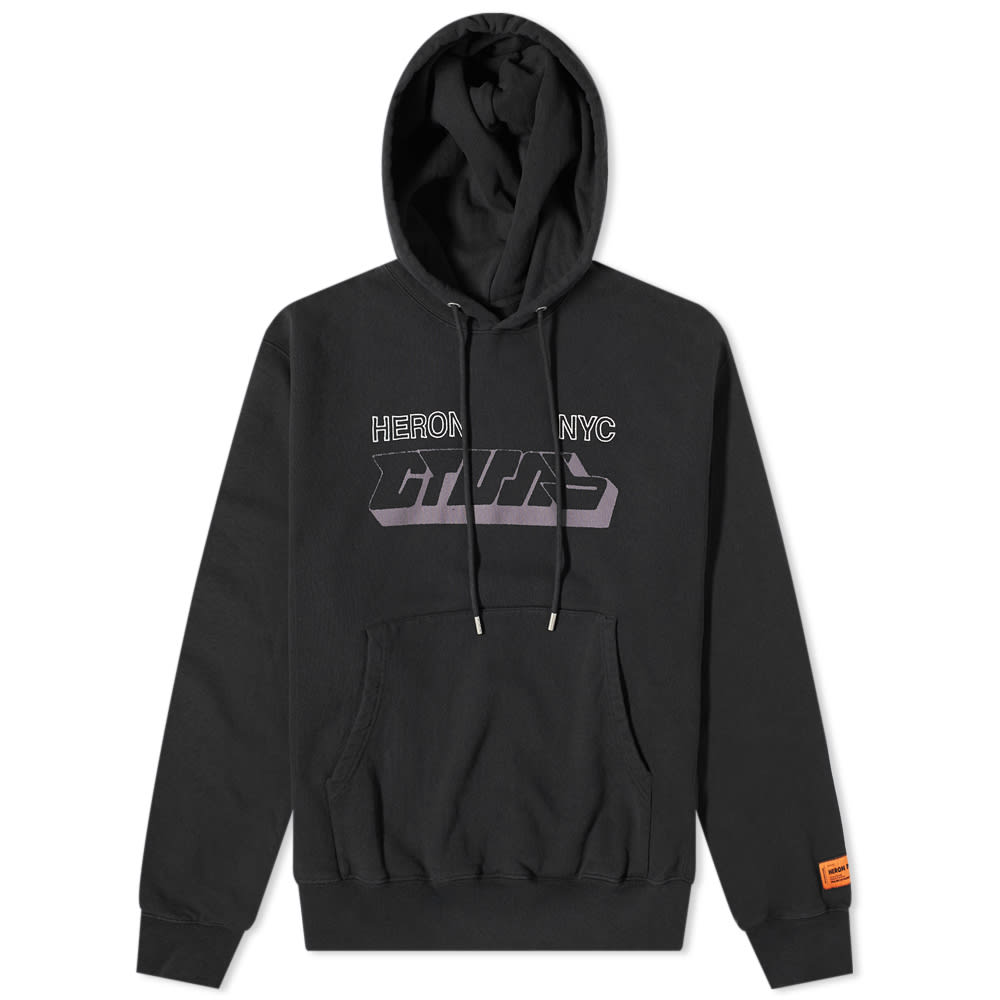 Huppari HERON PRESTON CTNMB Spray Hoodie Musta | HMBB024F22JER0081009, 0