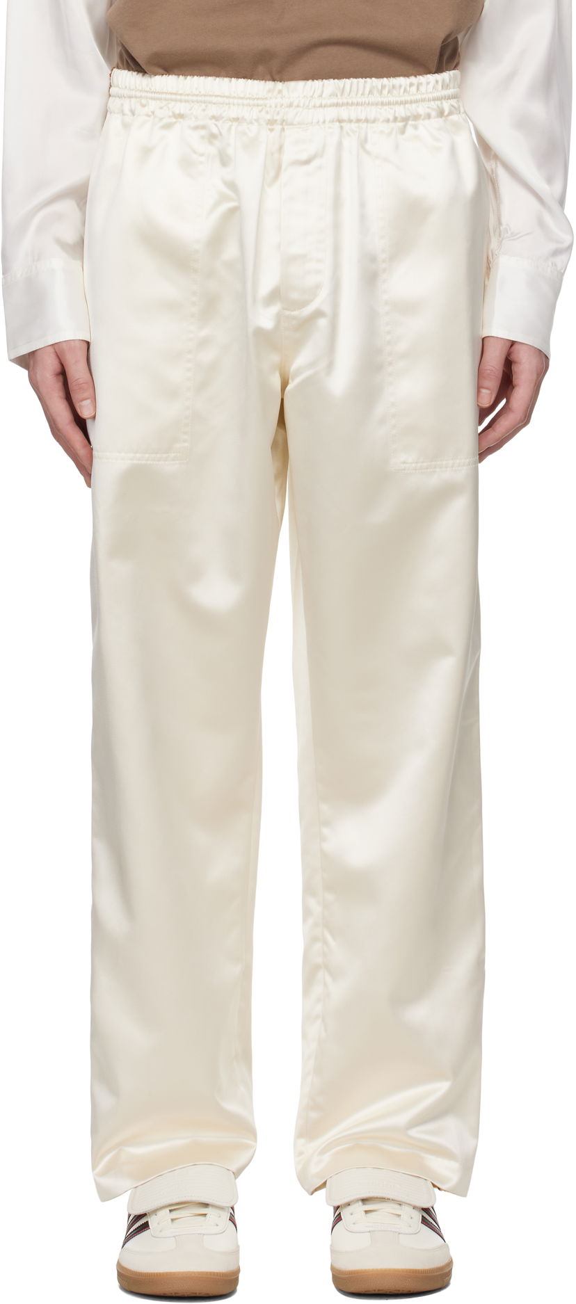 Verryttelyhousut Bode Bode Candyfloss Satin Track Pants Valkoinen | MRS25BT010
