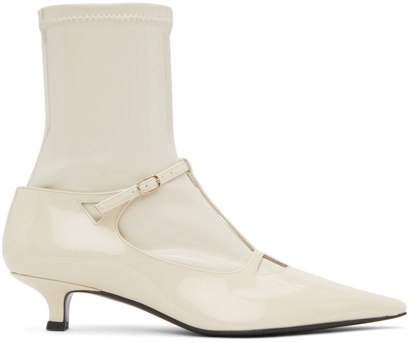 Sukat The Row The Row Cyd Patent Leather Ankle Boots Valkoinen | F1416-P73