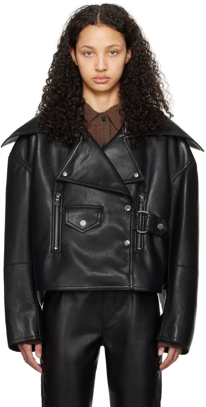 Takki Nanushka Ado Leather Jacket Musta | NW22CROW01799