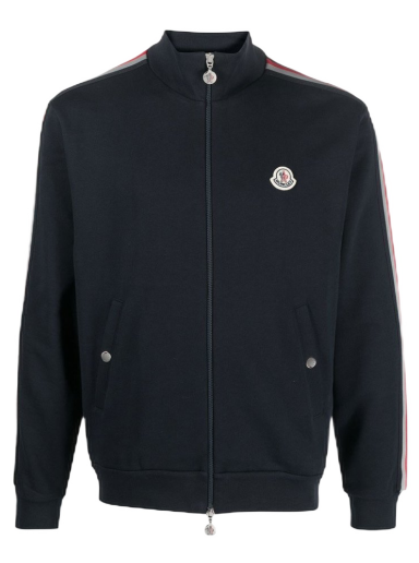 Huppari Moncler Stripe-Detail Zip-Up Sweatshirt Tummansininen | I10918G00052V8162