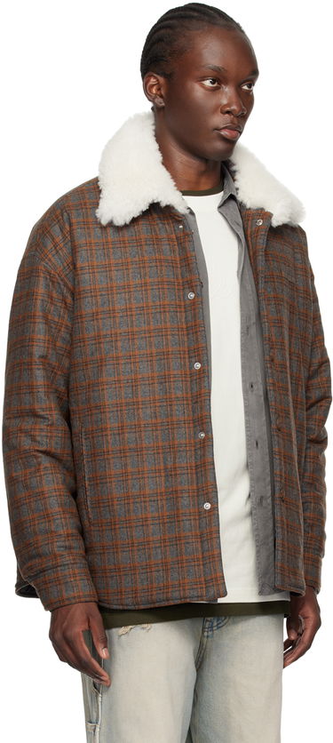 Takki We11done We11done Insulated Plaid Faux-Shearling Jacket Ruskea | WD-SH2-24-170-M-BR, 1