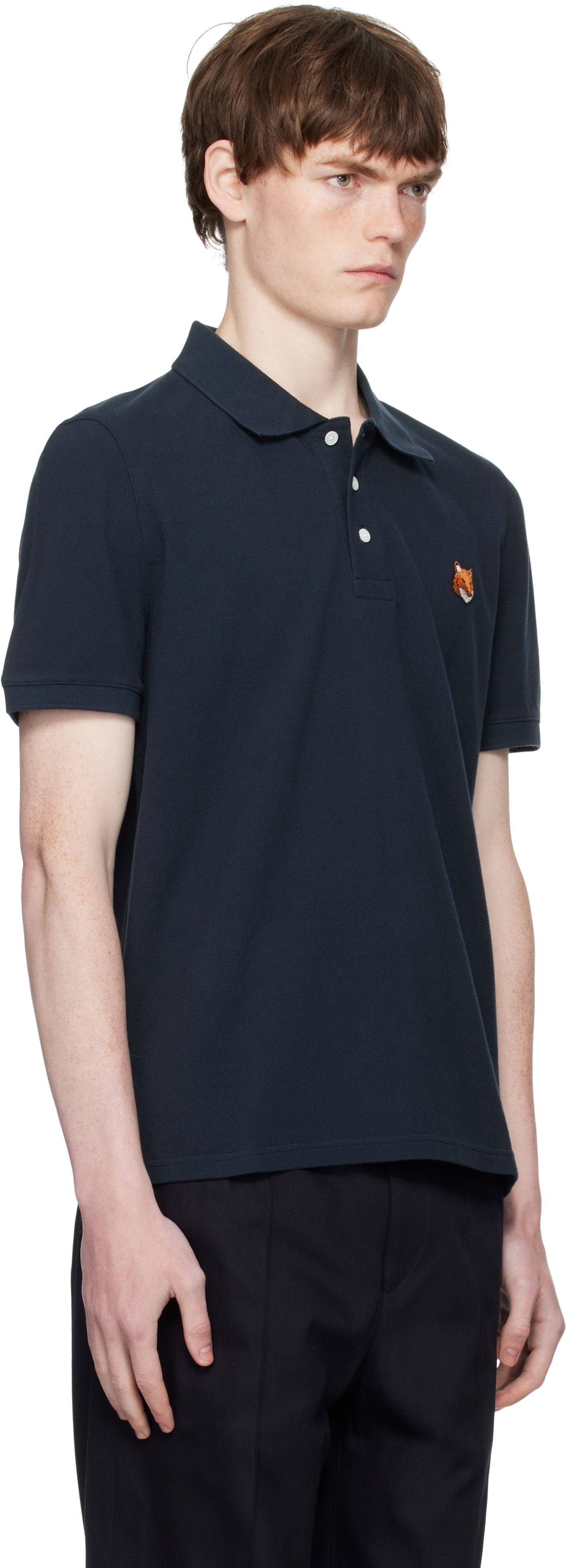 Poolopaita MAISON KITSUNÉ Maison Kitsuné Fox Head Patch Regular Fit Polo Tummansininen | PM00209KP0002, 1