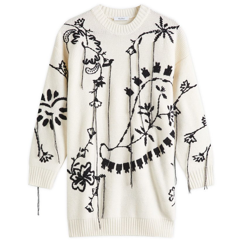 Villapaita Max Mara Max Mara Arad Knitted Dress, Size Large Beige | 2511321061600-White