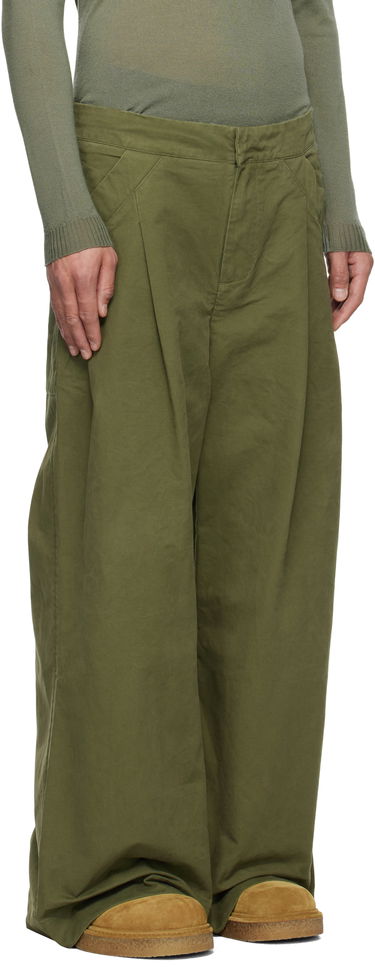 Housut Entire Studios Entire Studios Wares Pleated Wide-Leg Trousers Vihreä | ESU-S25-3007-AR, 4