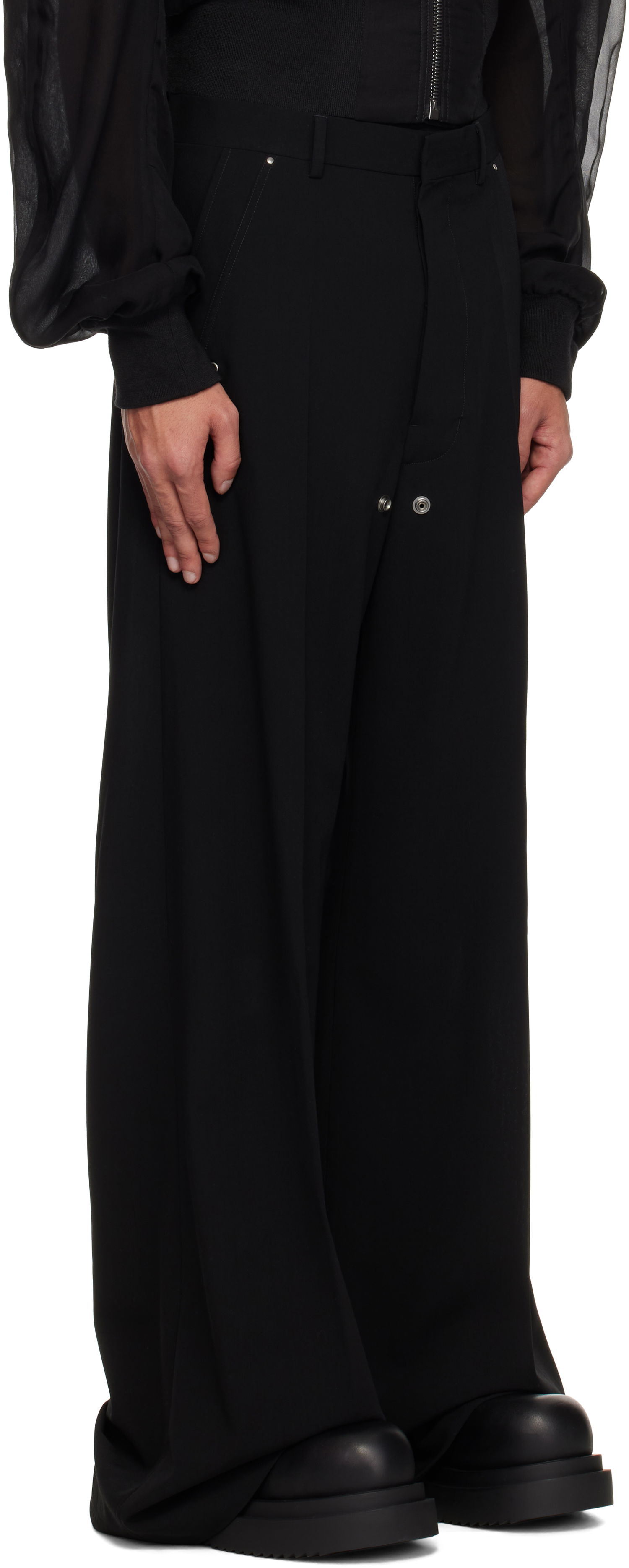Housut Rick Owens Rick Owens Hollywood Tailored Belas Trousers Musta | RU01E5353 WLP, 1