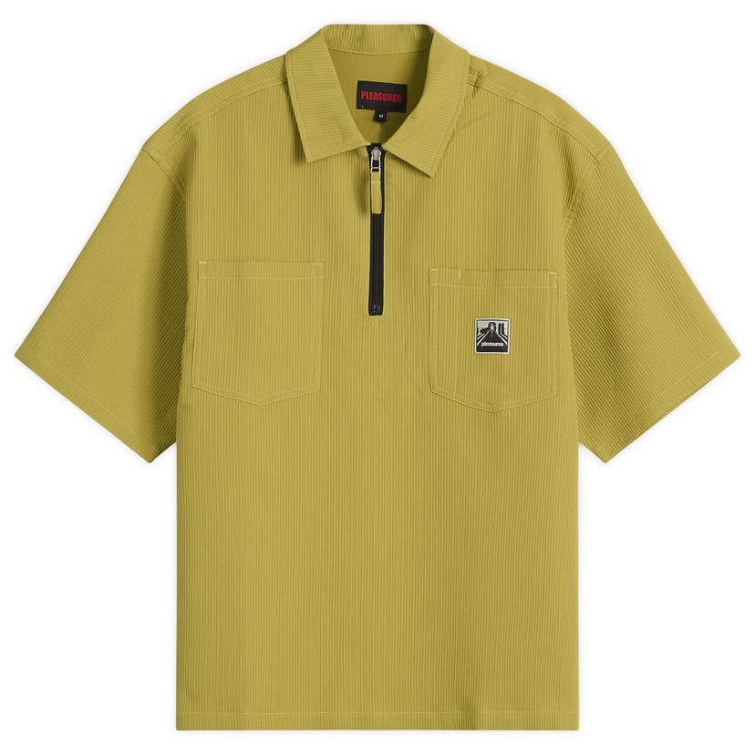 Poolopaita Pleasures Pleasures Electron Half Zip Shirt Keltainen | P25SP023-OLV