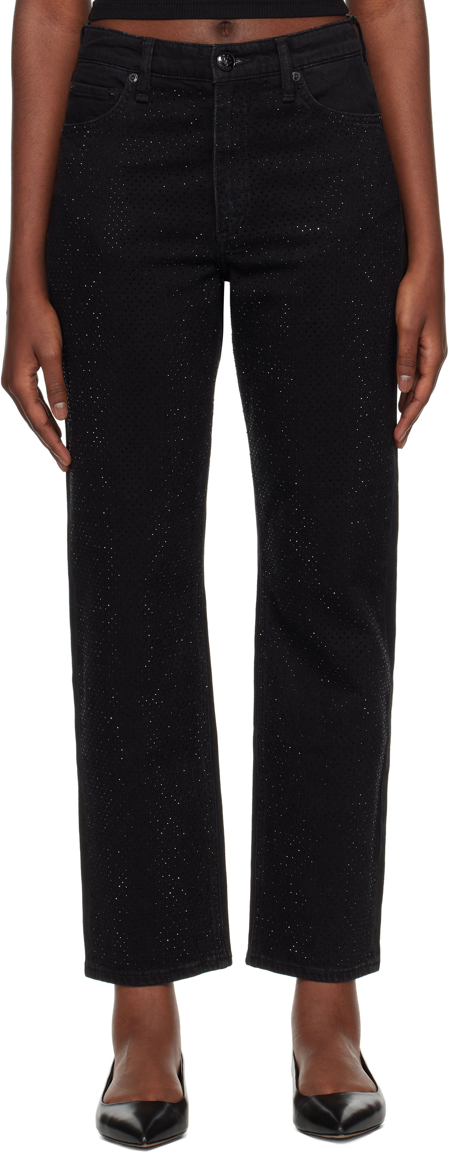 Jeans rag & bone rag & bone Harlow Straight Jeans Musta | WDD24F2956FMSI, 0