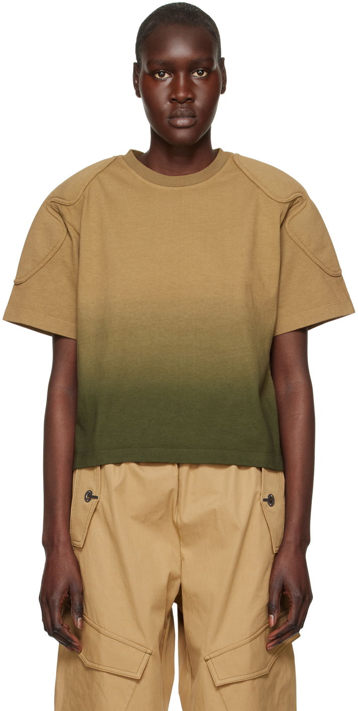 Crop top Dion Lee Sunfade Gradient Cropped T-Shirt Ruskea | C3090R23