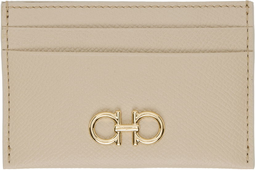 Lompakko FERRAGAMO Salvatore Ferragamo Gancini Card Holder Beige | 779465