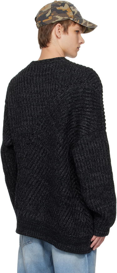 Villapaita Martine Rose Martine Rose Engineered Fisherman Rib Sweater Musta | 971YA03053, 2