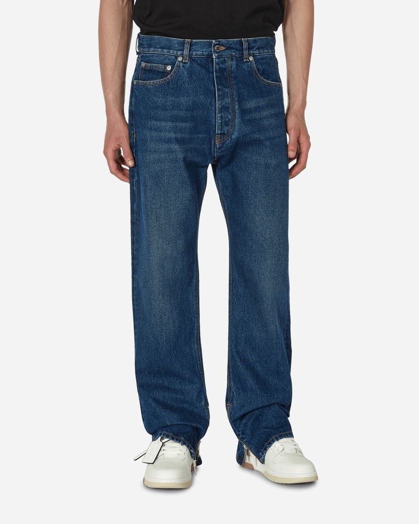 Jeans Off-White Arrow Tab Zip Skate Jeans Medium Blue Sininen | OMYA177F23DEN002 4400