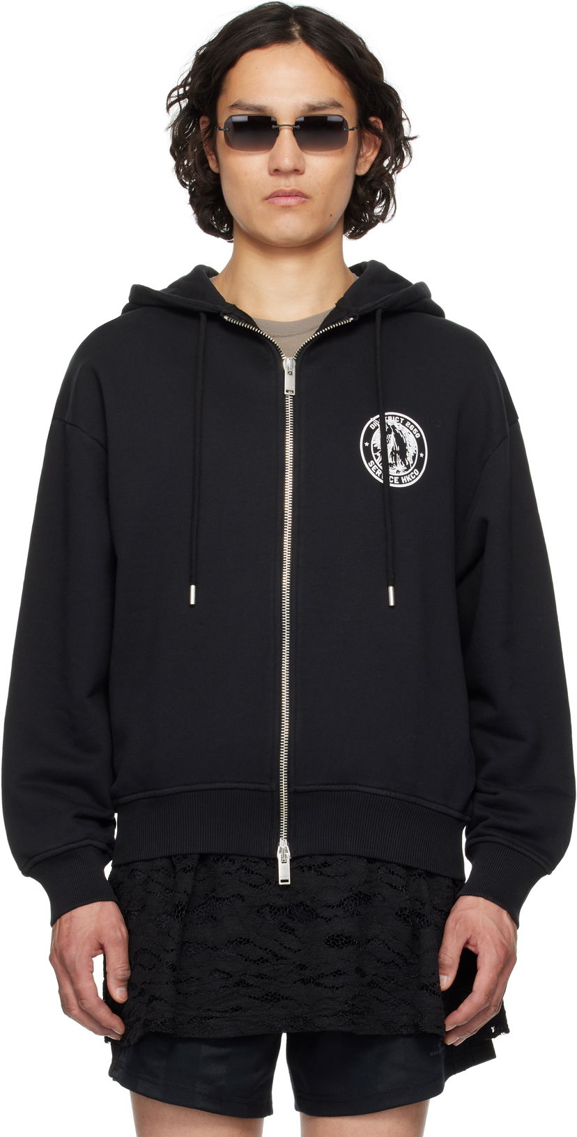 Huppari Han Kjøbenhavn Han Kjobenhavn 'Officer' Zip-Up Hoodie Musta | M-134361