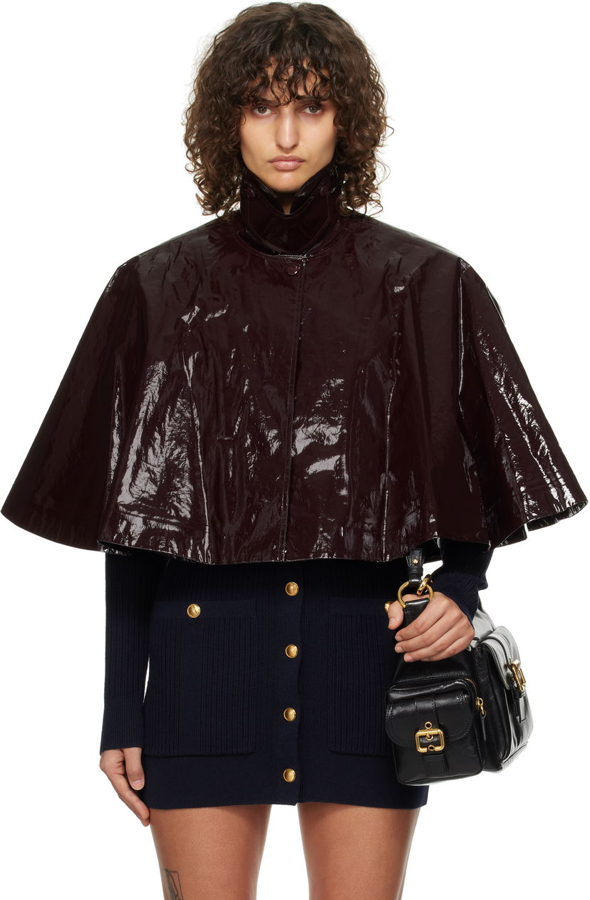 Takki CHLOÉ Short Cape Jacket Ruskea | CH24WMA58145