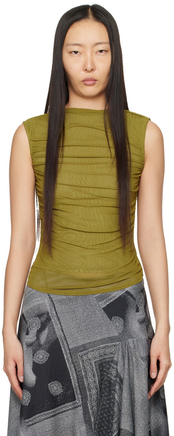 Tankkitoppi Miaou Miaou Cam Ruched Tank Top Vihreä | 7093PM2CED