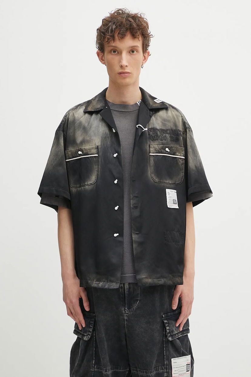 Paita Maison MIHARA YASUHIRO Maison MIHARA YASUHIRO Relaxed Bowling Shirt Musta | J14SH186