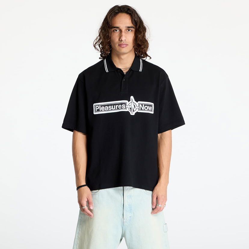 T-paita Pleasures Pn Boxy Polo Black Musta | P24F049 BLACK