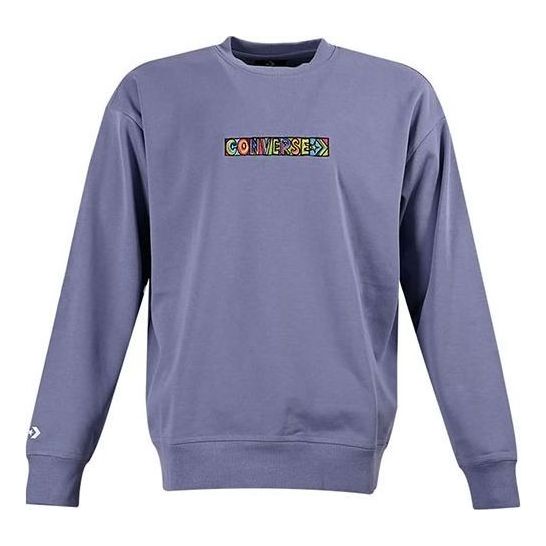 Huppari Converse Embroidered Workmark Fleece Crew Violetti | 10023777-A02