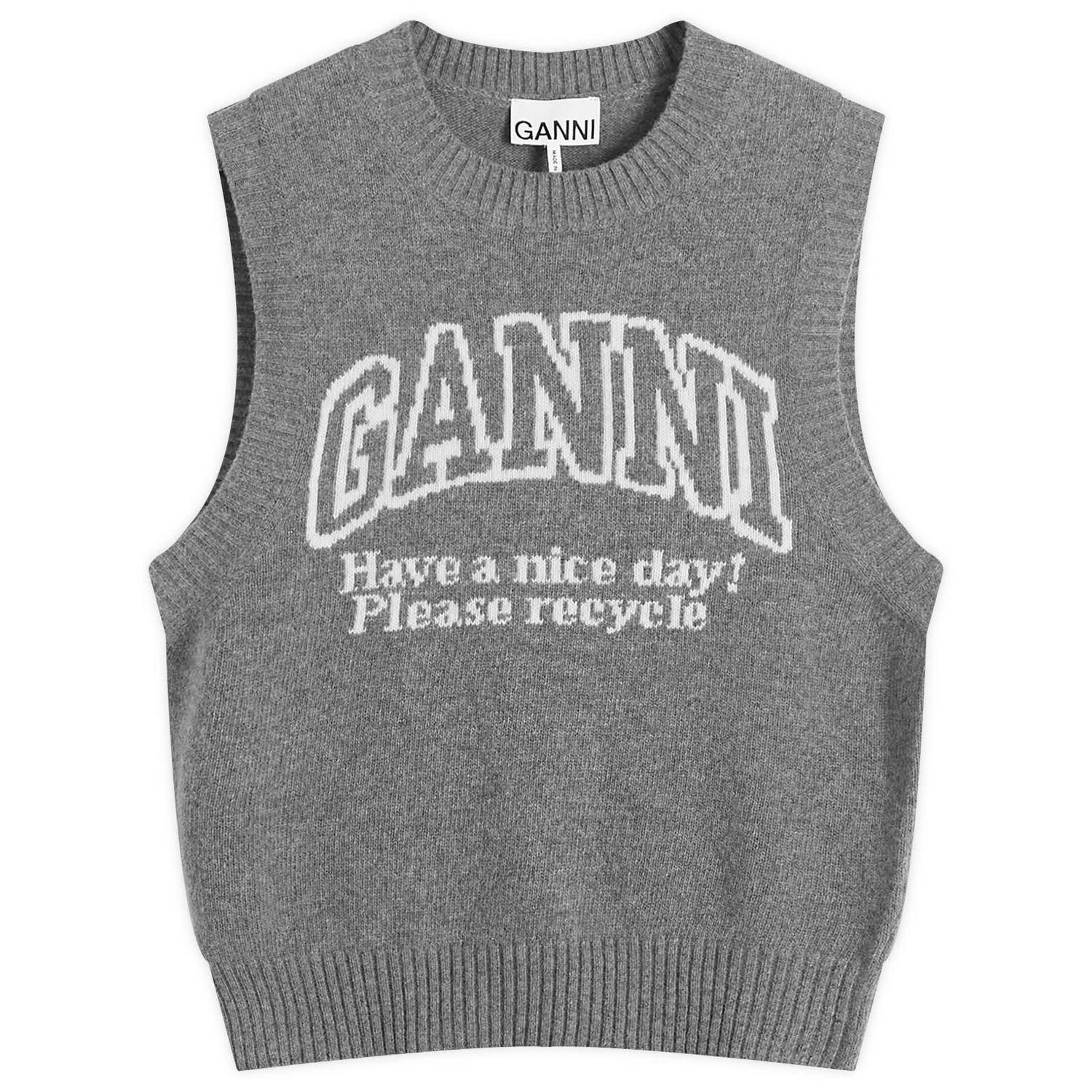 Villapaita GANNI Wool Vest Frost Gray Harmaa | K2308-523, 0