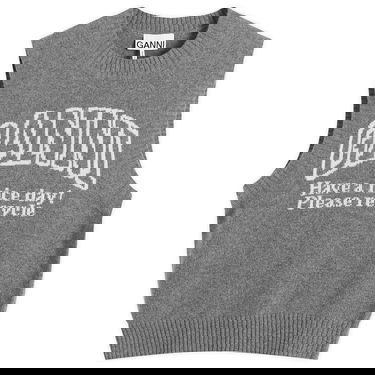 Villapaita GANNI Wool Vest Frost Gray Harmaa | K2308-523, 0