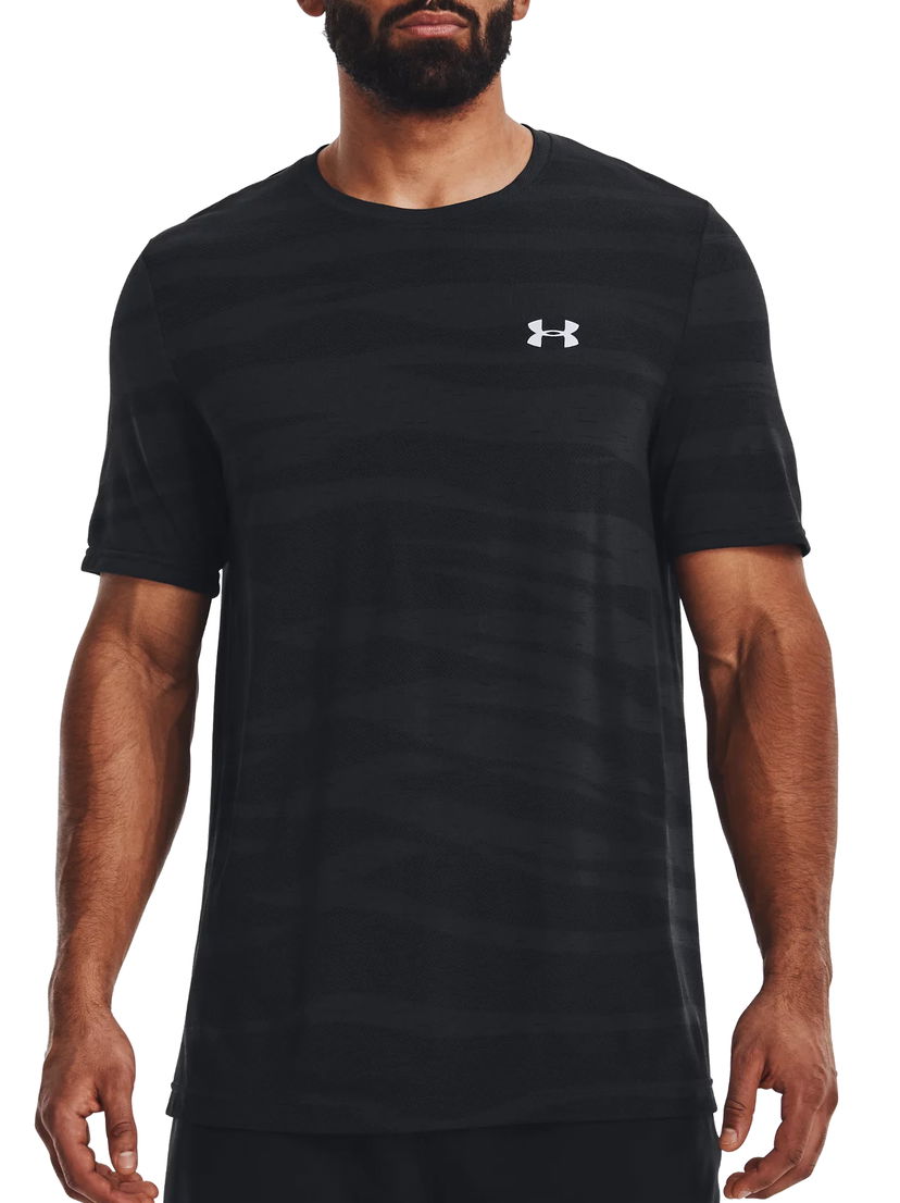 T-paita Under Armour Seamless Wave Short Sleeve T-Shirt Musta | 1373726-001
